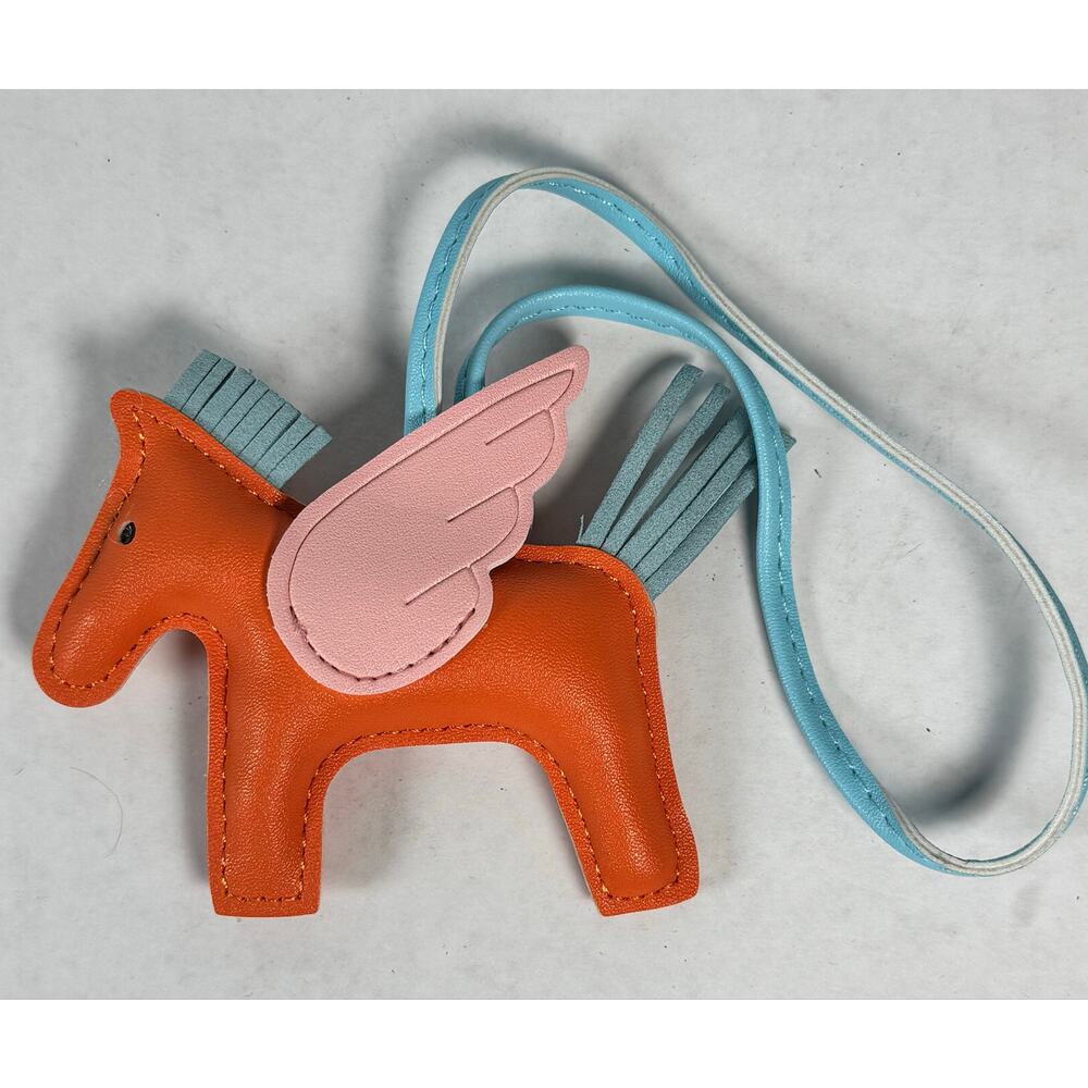 Pegasus Horse Purse Charm Orange Pink Bag Accessory